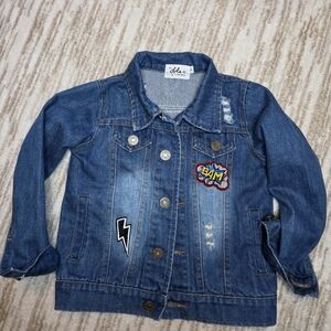 Lola + The Boys Skateboarding Dinosaur Jean Jacket Size 2-3Y